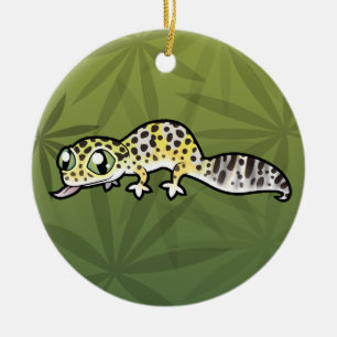 Ornement En Céramique Gecko de léopard de bande dessinée