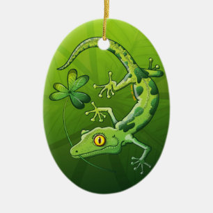 Ornement En Céramique Gecko du jour de Patrick de saint