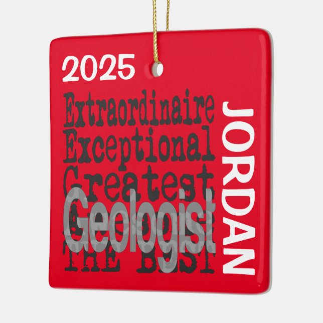 Ornement En Céramique Géologue Extraordinaire PERSONNALISÉ (Gauche)