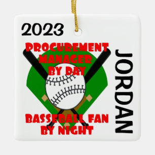 Ornement En Céramique Gestionnaire d'approvisionnement aime le baseball 