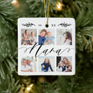 Ornement En Céramique Gift for Nana   Grandchildren Photo Collage