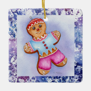 Ornement en céramique "Gingerbread Boy"