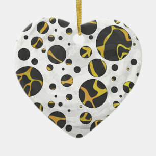 Ornement En Céramique Giraffe Brown et jaune