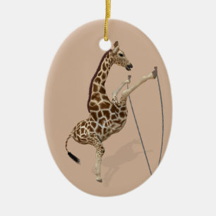 Ornement En Céramique Giraffe sportive comique