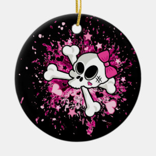 Ornement En Céramique Girlie Skull