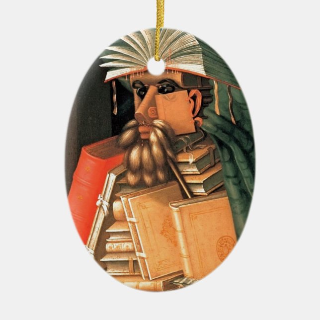 Ornement En Céramique Giuseppe Arcimboldo -- le bibliothécaire (Devant)