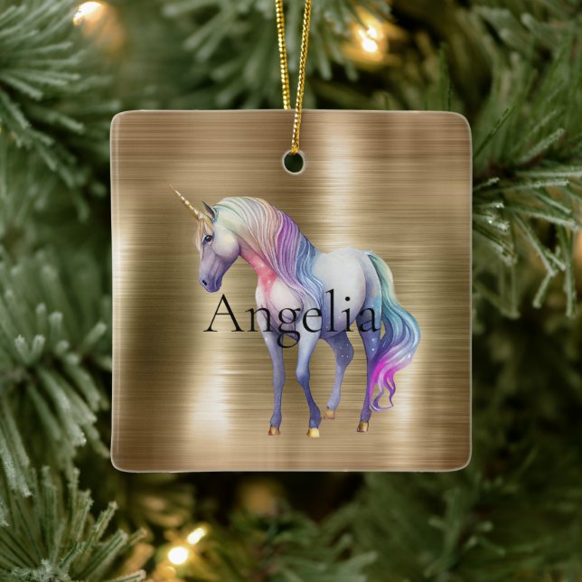 Ornement En Céramique Glam Or Unicorn (Arbre)