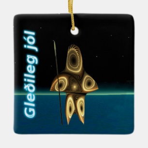 Ornement En Céramique Gleðileg jól - Chasseur inuit fragile