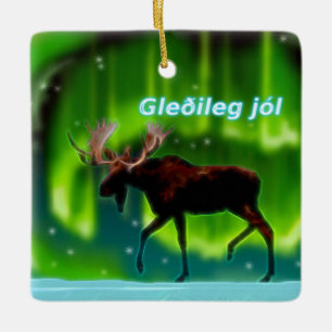 Ornement En Céramique Gleðileg jól - orignal auriculaire