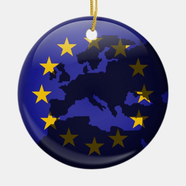 Ornement En Céramique Globe européen (Devant)