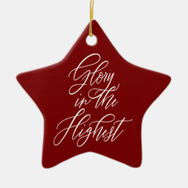 Ornement En Céramique Gloire au Plus Haut Religieux Noël Rouge