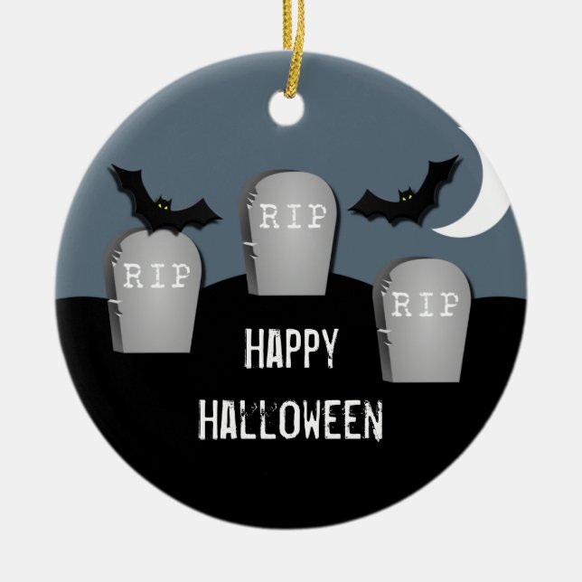 Ornement En Céramique Gloomy Graveyard Halloween Ornament (Devant)