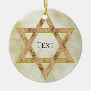 Ornement en céramique Gold Jewish Star