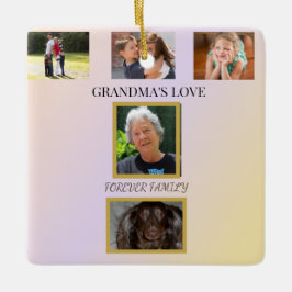 Ornement En Céramique Golden Gradient 5-Photo Family Keepsake