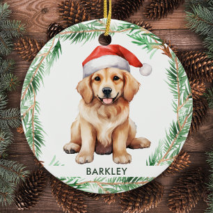 Ornement En Céramique Golden Retriever Chien Fête Personnalisée Animaux