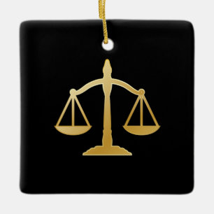 Ornement En Céramique Golden Scales of Justice Law Theme