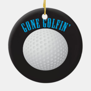Ornement En Céramique Golf Ball ⛳ 🎁 est parti Golfeur Golfing