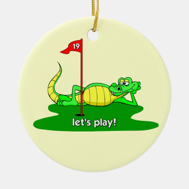Ornement En Céramique golf drôle (Devant)