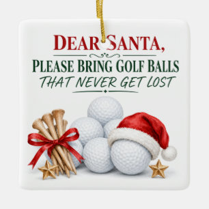 Ornement En Céramique Golf Noël Cher Père Noël