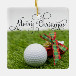 Ornement En Céramique Golf Noël Vacances avec balle de golf pour golf