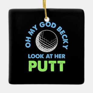 Ornement En Céramique Golfer Oh My God