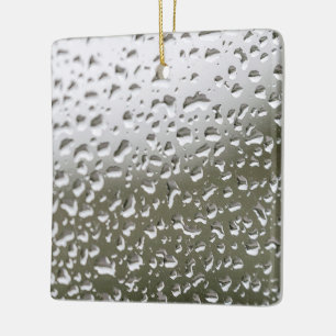 Ornement En Céramique Gouttes d'eau sur verre, gouttes de pluie sur verr
