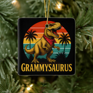 Ornement En Céramique Grammysaurus T Rex Dinosaur Grammy Fête des mères