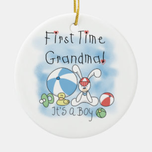 Ornement En Céramique Grand-maman de première fois des cadeaux de garçon