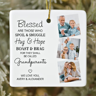 Ornement En Céramique Grand-parents bénis Grand-mère Grand-père Collage 