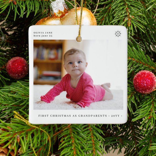Ornement En Céramique Grand-parents première photo bébé de Noël (Créateur téléchargé)