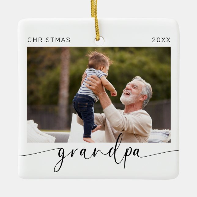 Ornement En Céramique Grand-père Keepsaké de Noël moderne (Devant)