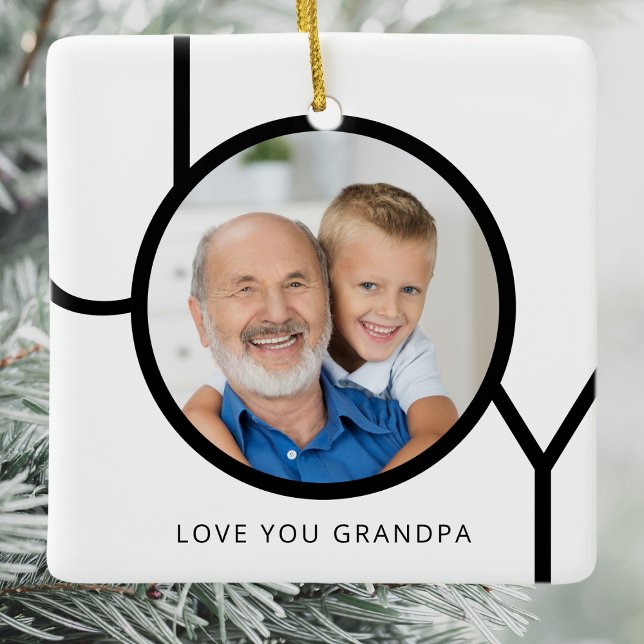 Ornement En Céramique Grand-père Photo Noël (Créateur téléchargé)