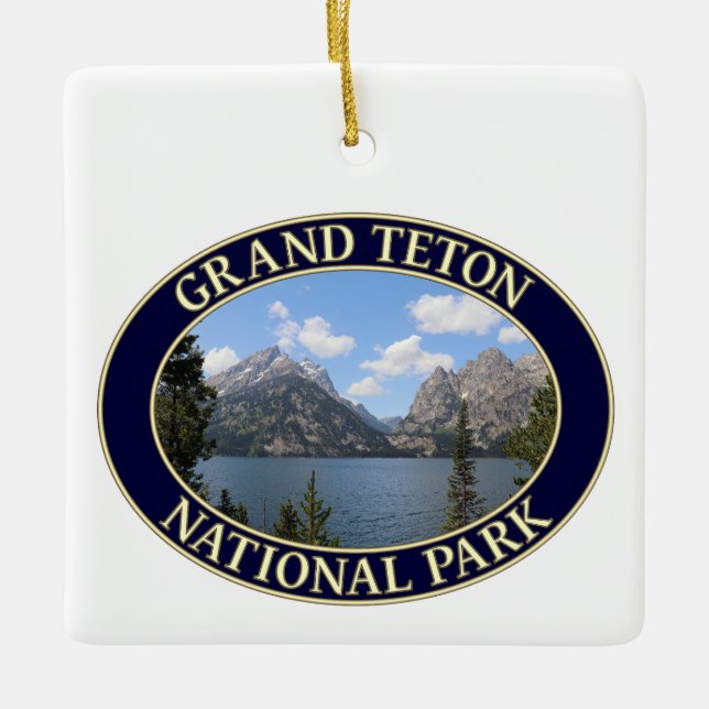 Ornement En Céramique Grand Teton Mountains et Jenny Lake, Wyoming (Devant)