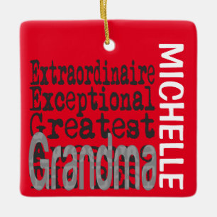 Ornement En Céramique Grandma Extraordinaire PERSONNALISÉ