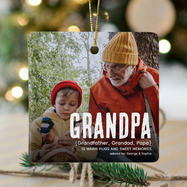 Ornement En Céramique GRANDPA moderne Définition 2 Photo Noël (Créateur téléchargé)