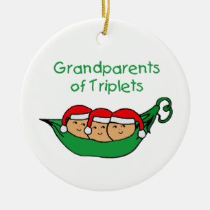 Ornement En Céramique Grands-parents d'ornement de triplets