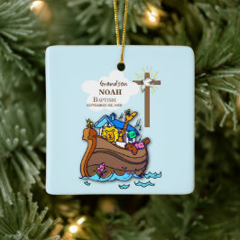 Ornement En Céramique Grandson Baptême Noah's Ark Personnalisé
