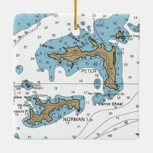 Ornement En Céramique Graphique BVI de Norman Island (Dos)