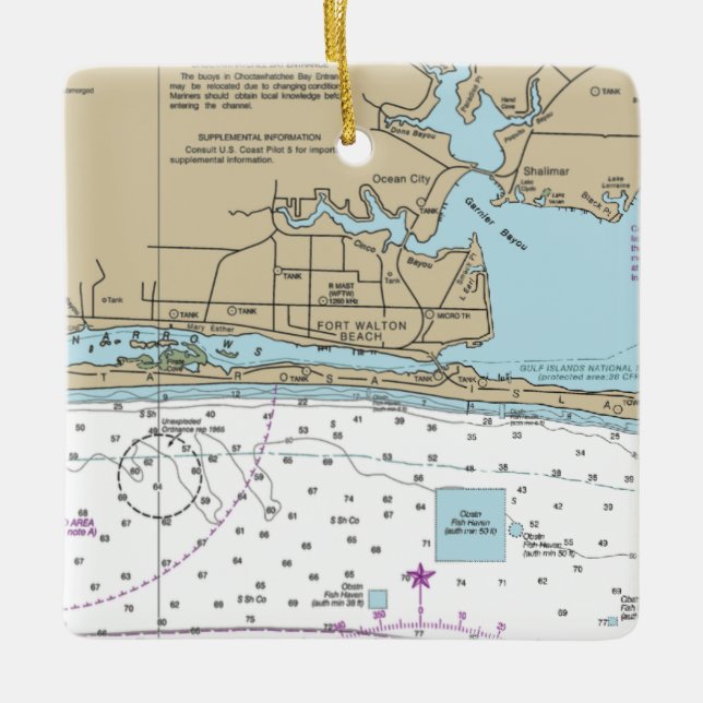 Ornement En Céramique Graphique de Fort Walton Beach (Devant)