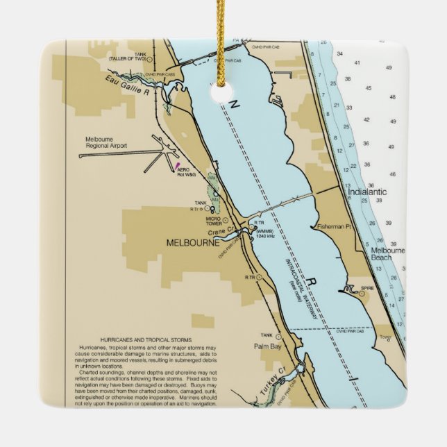 Ornement En Céramique Graphique de Melbourne en Floride (Dos)