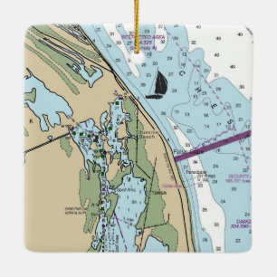 Ornement En Céramique Graphique de Titusville Beach Floride