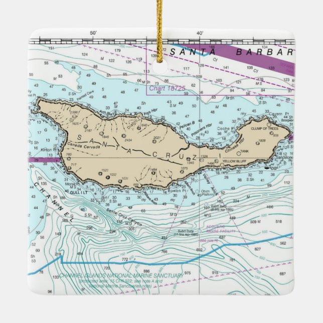 Ornement En Céramique Graphique des îles père Noël Cruz (Dos)