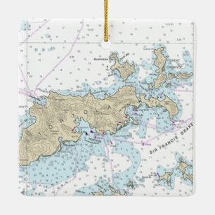 Ornement En Céramique Graphique Nautique Tortola
