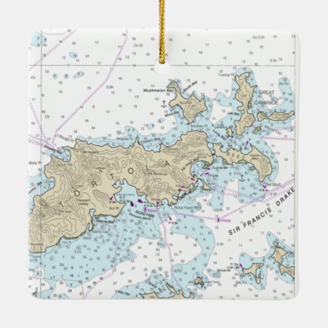 Ornement En Céramique Graphique Nautique Tortola (Dos)