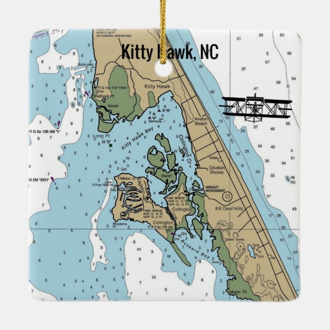 Ornement En Céramique Graphique NC Kitty Hawk (Dos)