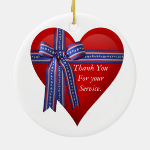Ornement En Céramique Graphique Patriotic Heart