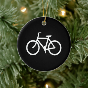 Ornement En Céramique Graphique Vélo noir et blanc