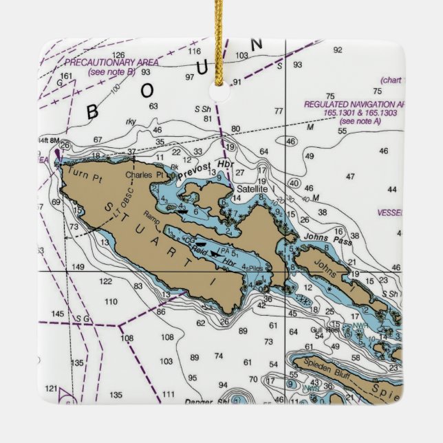 Ornement En Céramique Graphique WA de Stuart Island (Dos)