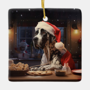 Ornement En Céramique Great Dane Christmas Cookies Holiday