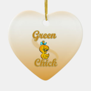 Ornement En Céramique Green chick
